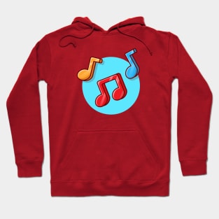 Colorful Music Note Cartoon Vector Icon Illustration Hoodie